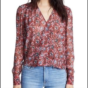 *last week* Veronica Beard Maya silk blouse, red floral, size 0